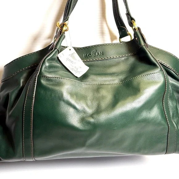 Hogan Dark Green Leather Shoulder Bag - Picture 3 of 12